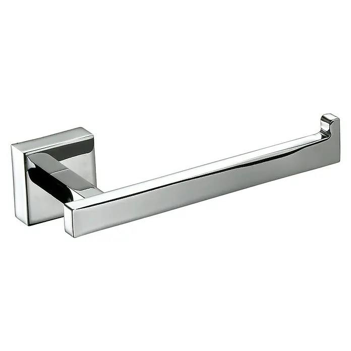 Tauro Baño Flat Portarollos de papel higiénico - Sin tapa, Cromo - Toallero cromado con un diseño minimalista y moderno para baños o aseos de invitados.