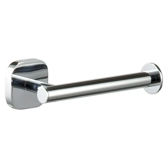 Tauro Baño Brass Portarollos de papel higiénico - Sin tapa, Cromo - Un brillante portarrollos de papel higiénico cromado para montaje en pared. Su diseño moderno complementa la decoración del baño, asegurando orden.