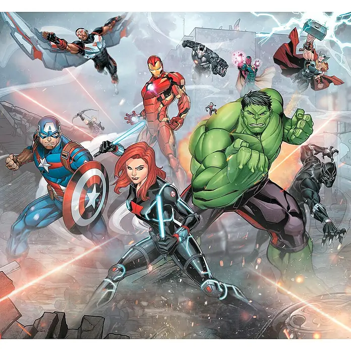 Komar Fototapete Avengers StreetB x H: 300 x 280 cm, Vlies - Avengers Comic Cover.