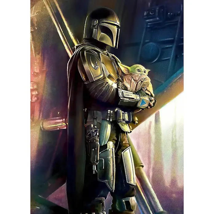 Komar Fototapete Mandalorian Savior - B x H: 200 x 280 cm, Vlies - Mandalorianer mit Baby Yoda.