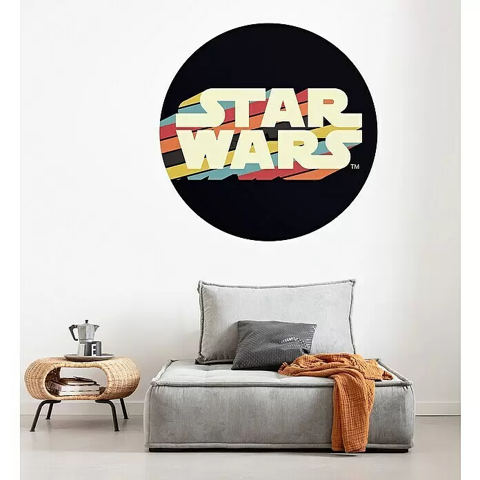 Komar Star Wars Fototapete rund Typeface128 cm, Selbstklebend