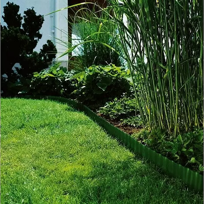 Gardena Beeteinfassung - 9 m x 20 cm, Grün - Grünes Wellgartenbeet-Einfassung zwischen Rasen und Pflanzenbeet, schafft eine klare Abgrenzung.
