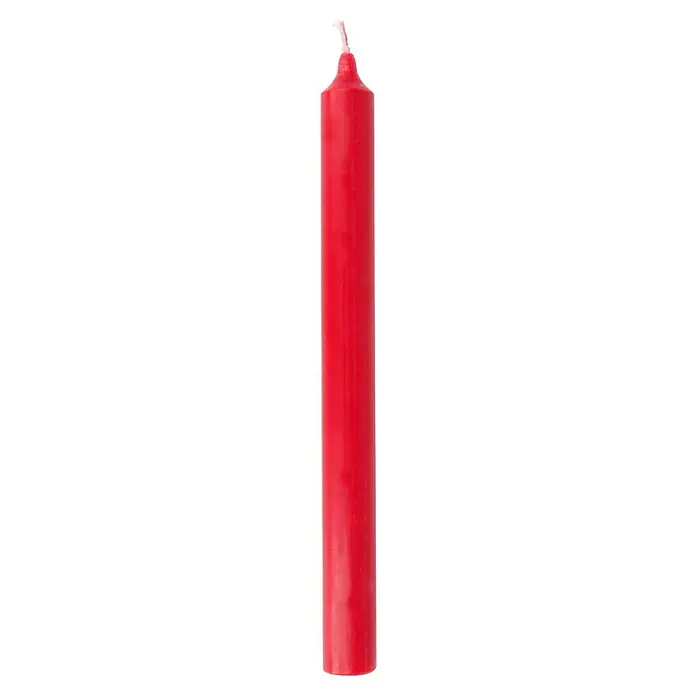 Stabkerzen-Set Rustic - 4 Stk., Ø x H: 2,2 x 25 cm, Rubinrot - Rote Ritualkerze, ideal für spirituelle Praktiken. Ihre intensive Farbe verstärkt jede Zeremonie und bringt positive Energie in den Raum.