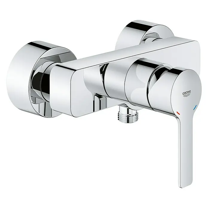 Grohe Lineare Brausearmatur - Chrom, Glänzend - Glänzende Chrom-Duscharmatur von GROHE, einhandbedienbar, mit präziser Temperaturregelung und modernem Design für das Badezimmer.