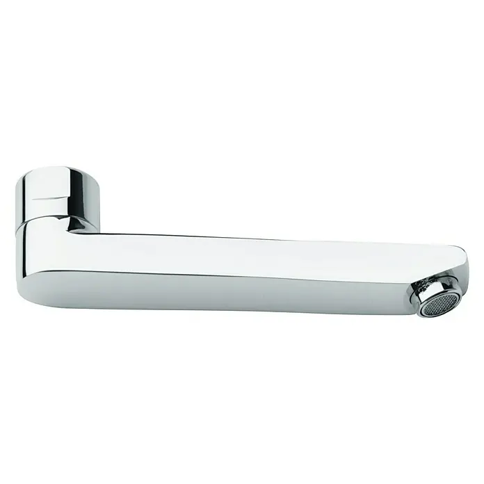 Grohe S-Auslauf - Chrom, Messing, Ausladung: 175 mm - Eine glänzende, verchromte Waschtischarmatur mit modernem Design, perfekt für jedes Badezimmer. Sie sorgt für einen eleganten Akzent.