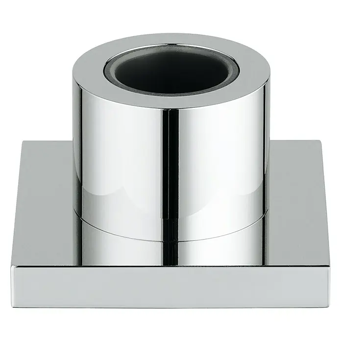 Grohe Schlauchdurchführung - Durchmesser: 65 mm, Chrom, Eckig - Glänzender Chrom-Zahnputzbecherhalter mit zylindrischem Becher und quadratischer Basis für Badezimmer.