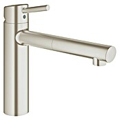 Grohe Concetto Spültischarmatur (Supersteel, Matt, Geschirrbrause herausziehbar)