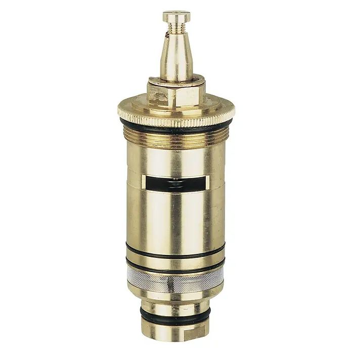 Grohe Thermoelement - ¾″, Passend für: Grohe Grohmix Thermostate ab 1981 - Messingfarbener Ventilkartuscheneinsatz mit Gewinde und O-Ringen.