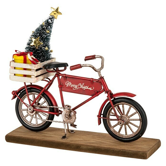 Dekofigur Weihnachtsfahrrad (L x B x H: 15 x 6 x 18 cm, Rot, Metall) | BAUHAUS