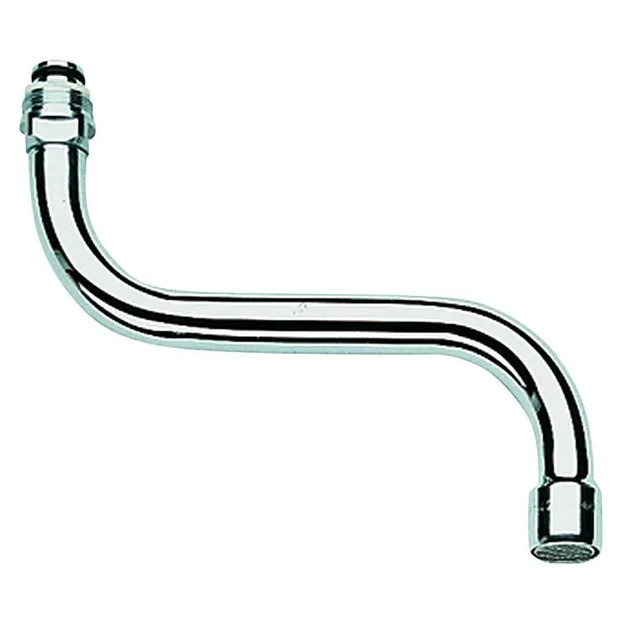 Grohe S-Auslauf - Chrom, Messing, Ausladung: 150 mm - Verchromter S-förmiger Wasserhahn, ideal für Badezimmer und Küche. Langlebiges, stilvolles Design für moderne Sanitäranlagen.