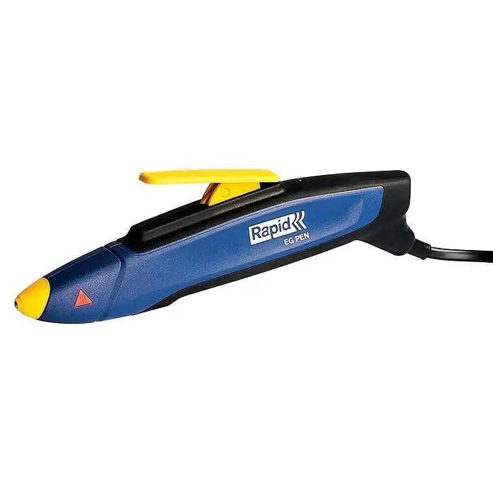 Rapid Heißklebepistole EG - Blau, Gelb, Durchmesser Klebepatrone: 7 mm - Abbildung einer Rapid EG PEN Heißklebepistole, ein handliches Werkzeug für präzises Kleben. Ideal für Hobbybastler und professionelle Anwender.