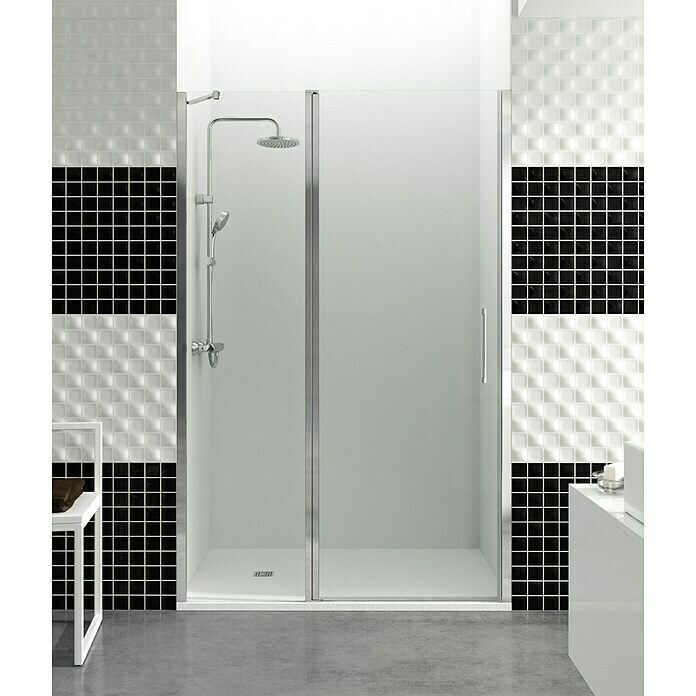 GME Mampara para bañera Basic (An x Al: 170 x 150 cm, Longitud regulable:  66 cm - 71 cm, Vidrio transparente, Titanio)