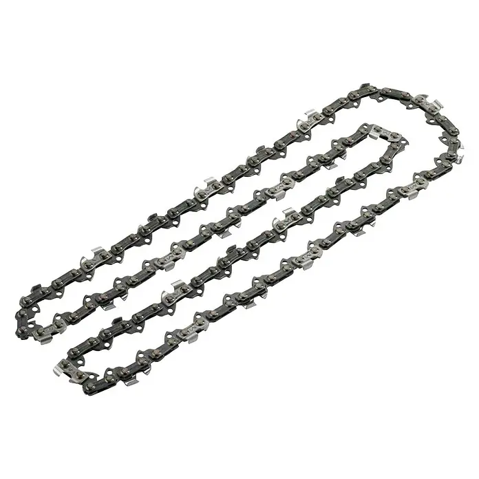 Bosch Sägekette - Passend für: Bosch Hochentaster UniversalChain & PoleChain 18, Schnittlänge: 20 cm - Nahaufnahme einer Kettensägenkette, die die scharfen Schneidezähne und die robuste Konstruktion für effizientes Sägen hervorhebt.