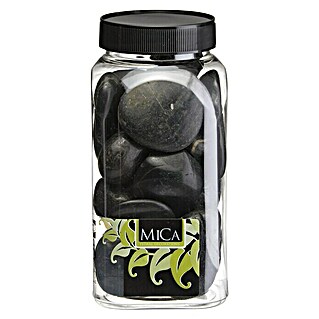 Piedras decorativas (Negro, Tamaño de grano: Ø 20 - 40 mm, 1 kg)