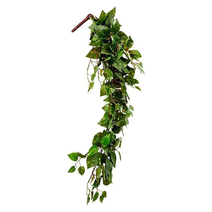 Planta artificial Scindapsus - Altura: 80 cm, Verde, Plástico - Guirnalda de hiedra artificial con exuberantes hojas verdes, que ofrece un toque natural y decorativo, perfecta para mejorar espacios y crear focos.