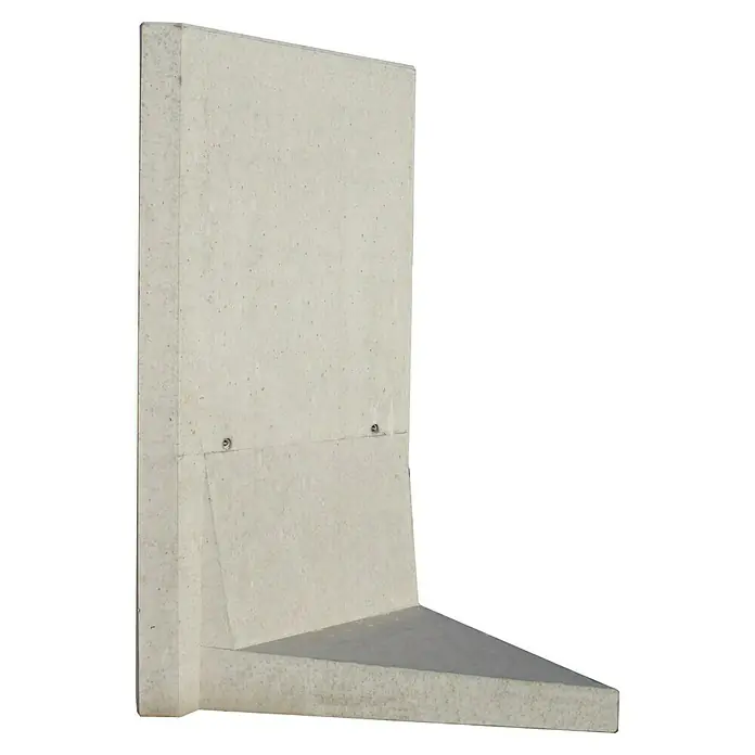 Diephaus L-Stein Außenecke - 80 cm, 100 cm, Stärke: 12 cm, Grau - Detailaufnahme einer robusten Winkelstützmauer aus Beton, ideal für den Einsatz im Garten- und Landschaftsbau.