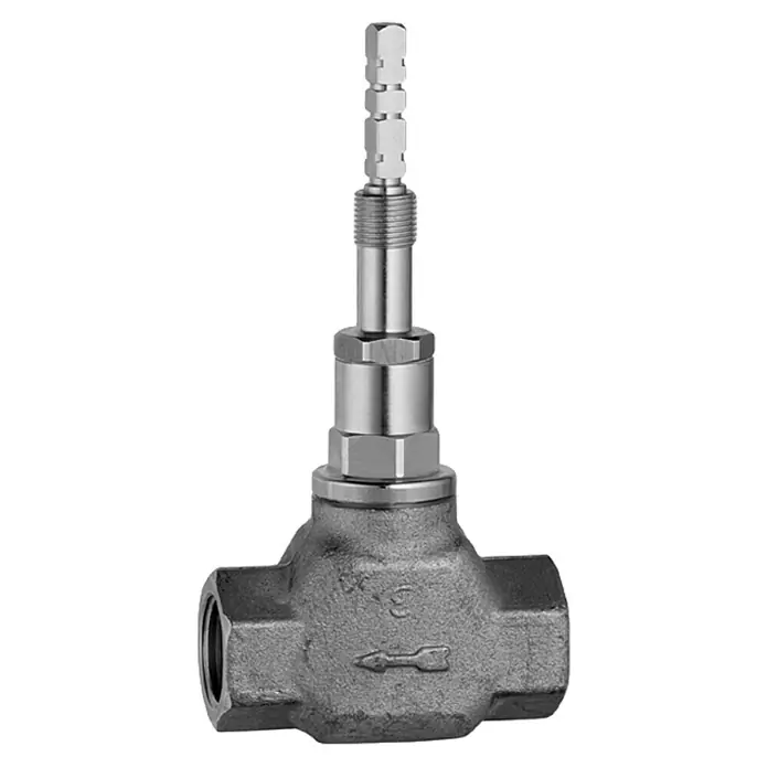 Hansa UP-Ventil - 1 ½″ - Nahaufnahme eines Wasserhahns, der ein typisches Sanitärprodukt für Badezimmer darstellt. Seine robuste Konstruktion verspricht Langlebigkeit.