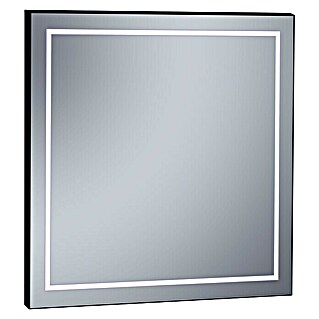 Espejo con luz Lisbeth (80 x 80 cm, Negro)