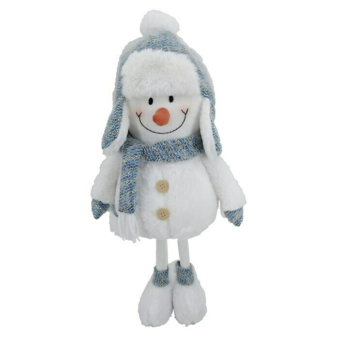 Figura decorativa Muñeco de nieve Mads (Altura: 52 cm, Blanco/Azul/Naranja) | BAUHAUS
