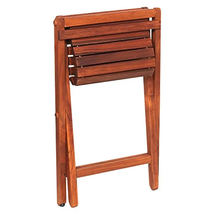 Taburete para baño Asinox plegable - L x An x Al: 41 x 46 x 46 cm, Madera, Rectangular - Silla plegable de madera en tonos cálidos. Opción de asiento práctica y elegante para diversas ocasiones.