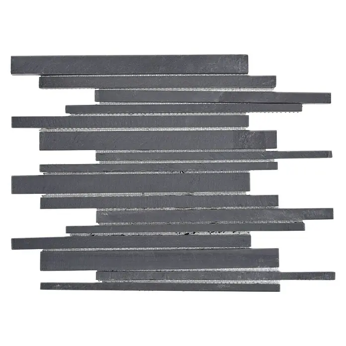 Mosaikfliese Stäbchen MOS SL 189 - 30 x 30 cm, Schwarz, Matt - Rechteckige, graue Mosaikfliese für Wand- und Bodenbeläge, ideal für moderne Bad- und Küchengestaltungen mit einem einzigartigen, stilvollen Look.