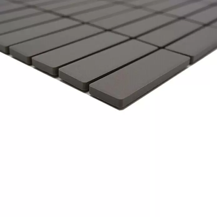 Mosaikfliese Stäbchen Uni CU ST 031 - 29,7 x 29 cm, Grau, Matt - Detailaufnahme