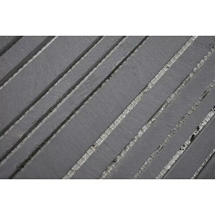 Mosaikfliese Stäbchen MOS SL 189 - 30 x 30 cm, Schwarz, Matt - Detailaufnahme
