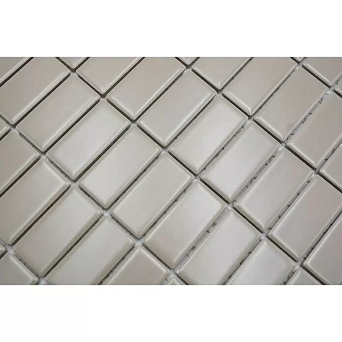 Mosaikfliese Stäbchen Uni ST 415 - 29,8 x 29,8 cm, Beige/Braun, Matt - Detailaufnahme