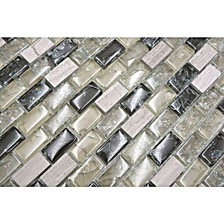 Mozaik pločica Crystal Mix XIC B1152 (30 x 28,5 cm, Sivo-zelene boje, Sjaj)