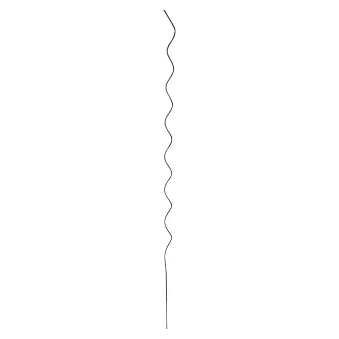 Bellissa Tomatenspirale - Ø x L: 0,5 x 110 cm, Stahl, Silber - Eine detailreiche Nahaufnahme einer silberfarbenen Zickzackfeder vor einem kontrastreichen schwarzen Hintergrund.