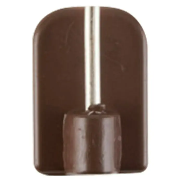 Soporte de pared adhesivo Solutions - L x An x Al: 1,2 x 1,7 x 2,4 cm, Plástico, Marrón - Una paleta de color chocolate con un palo plateado que promete una deliciosa y dulce indulgencia.