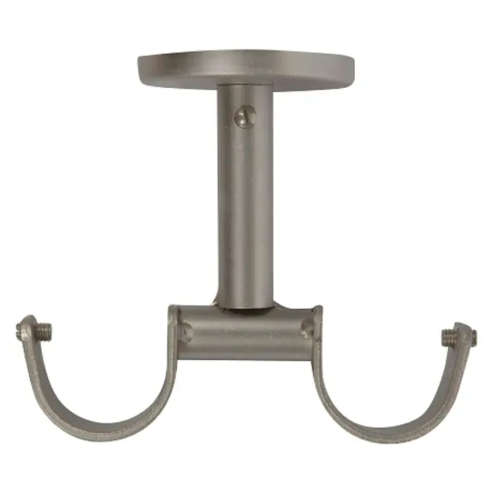 Soporte de techo para barra de cortina doble Eclectic - 8,2 x 4,6 x 9,8 cm, Diámetro: 28 mm, Montaje en el techo - Soporte de techo metálico para dos barras de cortina. Solución robusta y elegante para decoraciones de ventanas con cortinas dobles.