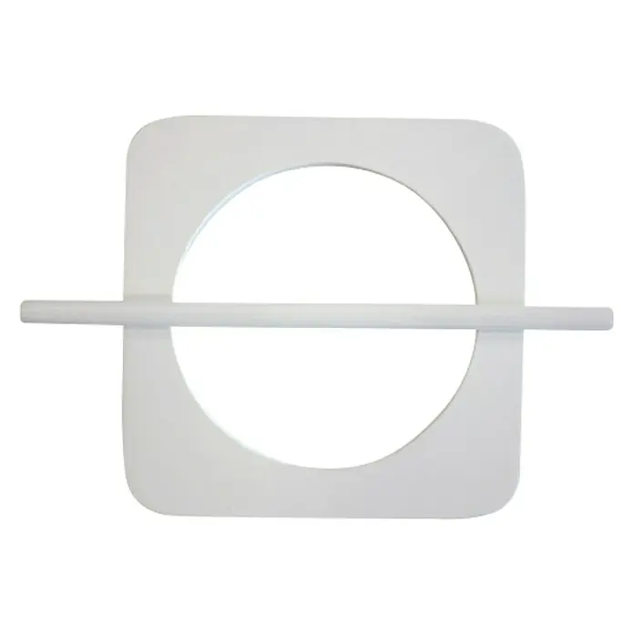 Agarre para cortinas Details - Blanco, Cortinas - Servilletero cuadrado blanco con corte redondo y barra horizontal. Práctico y elegante para cualquier mesa.