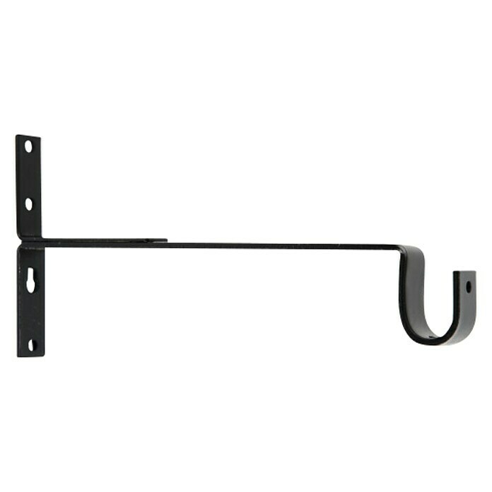 Soporte de pared largo Ferro wood (Negro, 1 ud., Específico para: Para barras con un diámetro de 16 mm) | BAUHAUS