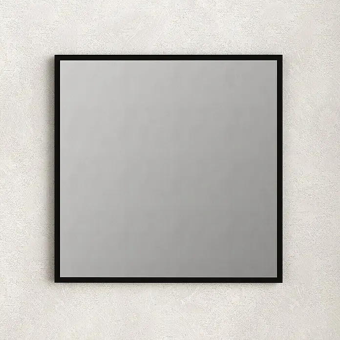 Artysan Espejo con marco Arosa - 80 x 80 cm, Negro - Espejo cuadrado con marco negro delgado, que ofrece un diseño moderno y minimalista adecuado para cualquier habitación.