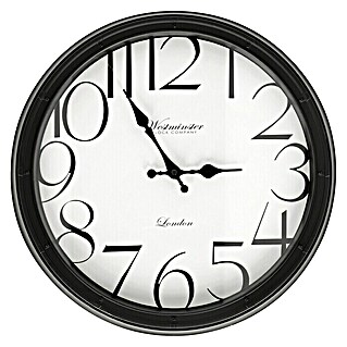 Wanduhr rund (Schwarz/Weiß, Durchmesser: 40 cm)