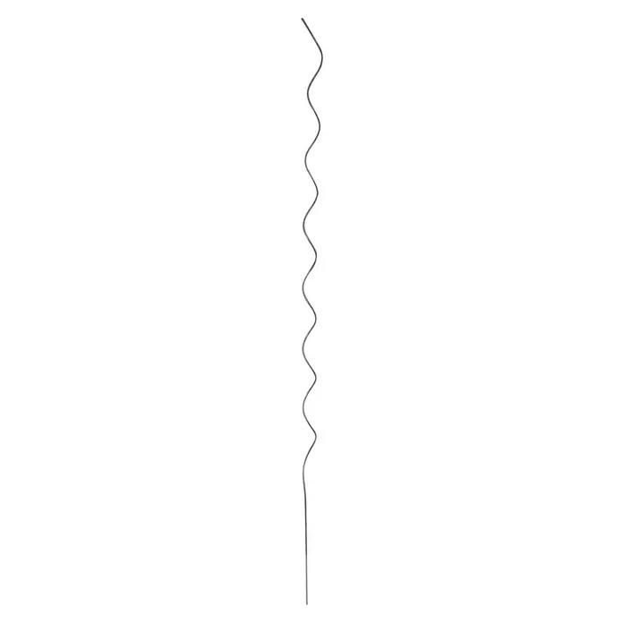 Bellissa Tomatenspirale - Ø x L: 0,7 x 150 cm, Stahl, Silber - Federförmige Spirale: Nahaufnahme einer grauen, zickzackförmigen Feder mit subtilen Farbverläufen vor einem tiefschwarzen Hintergrund.