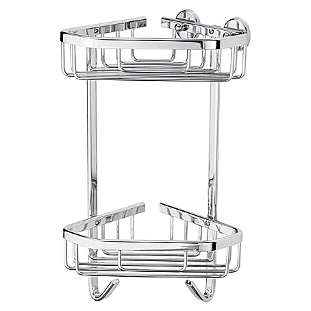 Camargue Cesta de baño angular Mira (13,6 x 20,6 x 33,5 cm, Aluminio, Cromo)