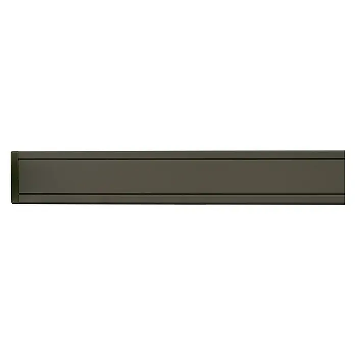 T & J Zaunpfosten Eco - 6,8 x 6,8 x 265 cm, Anthrazit - Nahaufnahme eines grauen Briefkastens mit schlichtem, modernem Design und horizontalen Linien, ideal für moderne Hauseingänge.