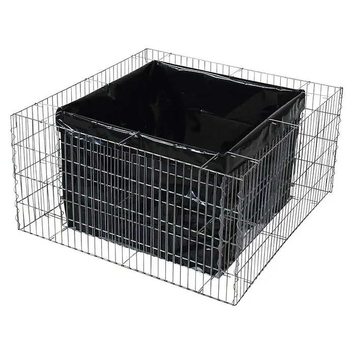 Bellissa Hochbeet 4-Eck Premium - 80 x 80 x 40 cm, Stahl, Silber - Gabionen-Pflanzkübel mit schwarzem Einsatz. Ideal für Garten- und Landschaftsbau, robust und dekorativ für Pflanzen.