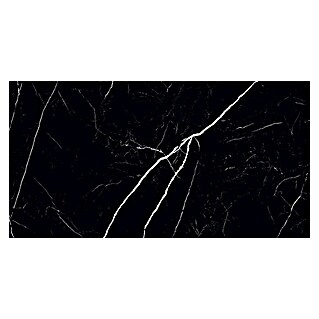 Feinsteinzeugfliese Black Marble (120 x 240 cm, Schwarz, Glänzend)