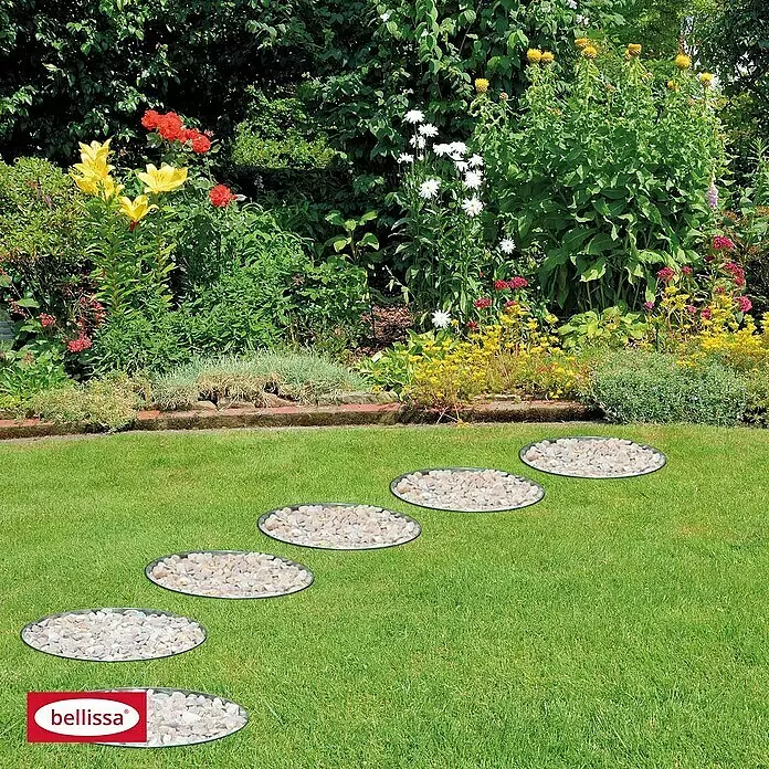 Bellissa Rasenkante Kreis - 40 x 13 cm, Stahl, Verzinkt - Stimmungsaufnahme
