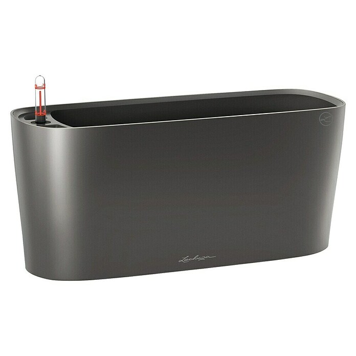 Lechuza Pflanzkasten Delta 20 (Außenmaß (L x B x H): 40 x 15 x 18 cm, Kunststoff, Anthrazit metallic) | BAUHAUS