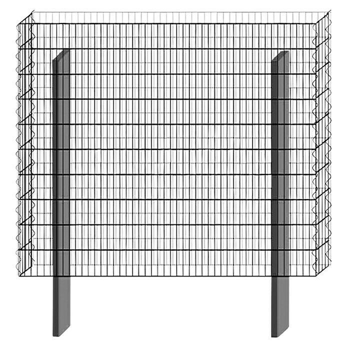 Bellissa Gabione BP-2 Grundbausatz Paravento117,8 x 12 x 100,5 cm, Stahl, Maschenbreite: 25 mm, Maschenhöhe: 100 mm Front View