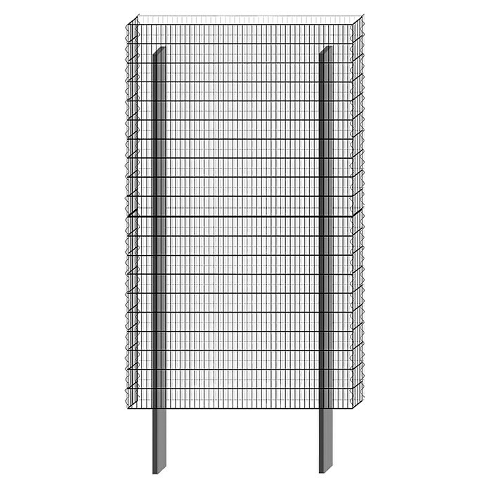 Bellissa Gabione BP-4 Grundbausatz Paravento (117,8 x 12 x 201 cm, Aluminium, Silber)