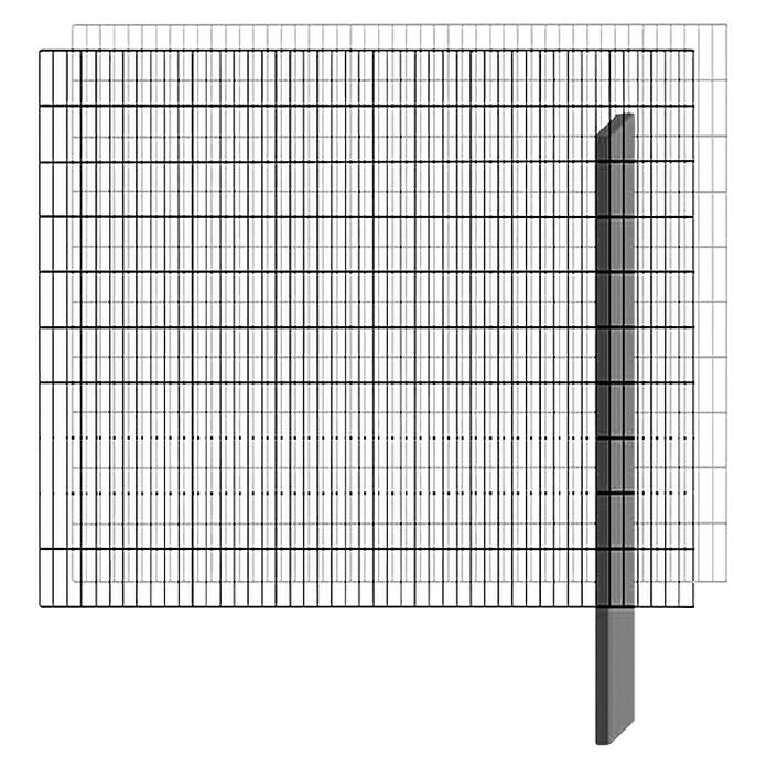 Bellissa Gabione Erweiterung BP-E2 Paravento (197,8 x 12 x 201 cm, Aluminium, Silber)