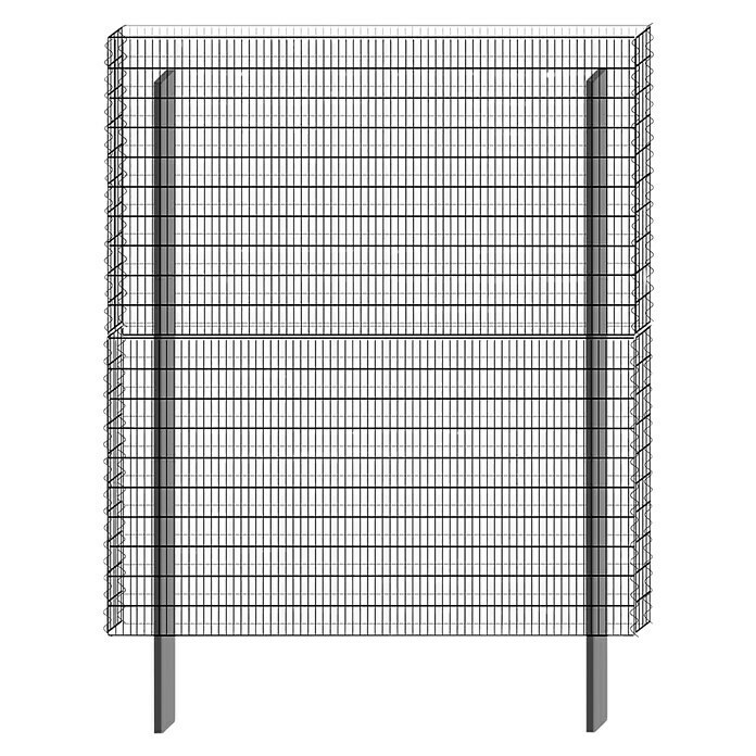 Bellissa Gabione BP-6 Grundbausatz Paravento177,8 x 12 x 201 cm, Stahl, Maschenbreite: 25 mm, Maschenhöhe: 100 mm Front View