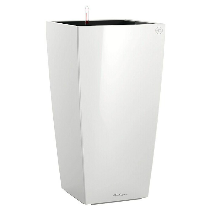 Lechuza Pflanzsäule eckig Cubico Premium (Außenmaß (L x B x H): 29,5 x 29,5 x 56,5 cm, Kunststoff, Weiß, Hochglänzend) | BAUHAUS