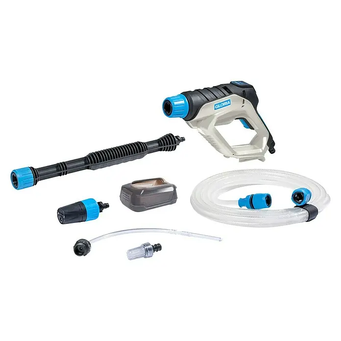 Gloria Power for All 18V Limpiadora a presión Gloria - 18 V, Iones de litio, Sin batería, Presión máx.: 24,9 bar - El sistema de limpieza inalámbrico Gloria MultiJet 18V con accesorios para diversas tareas de limpieza en la casa y el jardín.