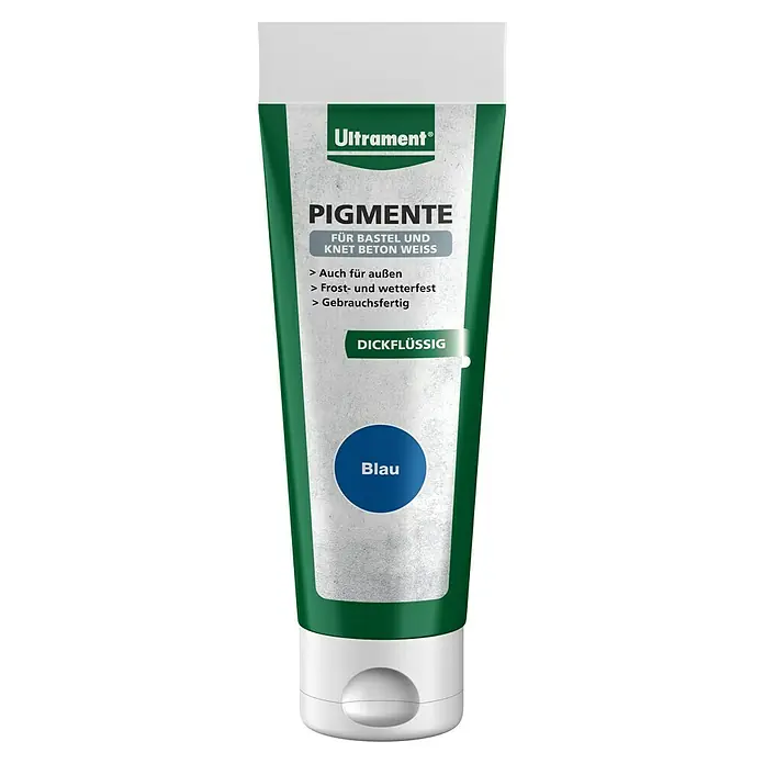 Ultrament Pigment - Blau, 100 ml - Ultrament Pigmente: Blaue Pigmente für Bastel- und Knetbeton. Frost- und wetterfest, gebrauchsfertig und dickflüssig.